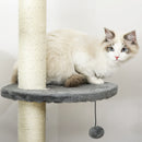 PawHut Cat Tree, Kitten Play Tower w/ Solid Scratching Post, Light Grey
