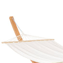 Outsunny Outdoor Garden Hammock Swing Hanging Bed w/Wooden Stand for Patio White