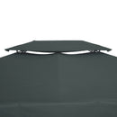 Outsunny 3x4m Gazebo Replacement Roof Canopy 2 Tier Top UV Cover Charcoal Grey