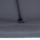 Outsunny 2.3m Half Round Parasol Garden Sun Umbrella Metal w/ Crank Grey