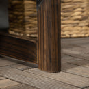 Outsunny Wooden Bench for Two People, Patio Loveseat Chair w/ Slatted Backrest