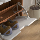 HOMCOM Shoe Storage Cabinet with 4 Flip Drawers for 16 Pairs of Shoes, Natural