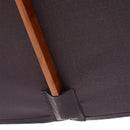 Outsunny Wooden Patio Umbrella Market Parasol Outdoor Sunshade 6 Ribs Deep Grey
