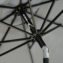 Outsunny 2.7m Patio Umbrella Garden Parasol with Crank, Ruffles, 8 Ribs, Grey