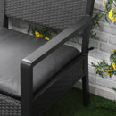 Outsunny  4PCS Patio PP Rattan Style Garden Loveseat, Armchairs & Tea Table Set