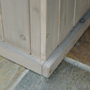 Outsunny Wooden Garden Planter & Bench Combination Garden Raised Bed Grey