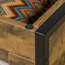 HOMCOM Louvred Storage Shoe Bench Chest with Lift Top for Bedroom, Rustic Brown