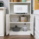HOMCOM Kitchen Storage Cabinet, Cupborad with 5-tier Shelving 4 Doors, White