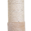 PawHut Cat Activity Tree Kitten Play Tower Palace Two-Tier Scratching Beige