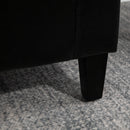 HOMCOM 40x90cm PU Leather Storage Ottoman Bench Wood Frame w/ Tufting Feet Black