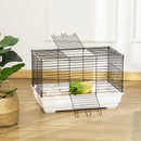 PawHut Small Pet Cage, Indoor Rabbit Guinea Pig House w/ Wood Floor, Trays