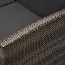 Outsunny 3pc PE Rattan Wicker Set Storage 3-seater Sofa Footstool Table Grey