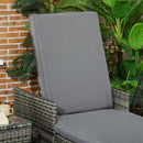 Outsunny Patio Chaise Lounge Chair Set W/ Adjustable Backrest, Side Table, Grey