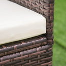 Outsunny 2PC Outdoor Rattan Armchair Wicker Dining Chair Set for Garden Brown