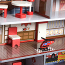 HOMCOM Multifunction Kids Kitchen Set Doll House Pretend Cooking Set Red