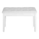 HOMCOM Classic Piano Bench Padded Seat Makeup Stool Solid Wood Wooden White