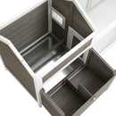 PawHut Wooden Chicken Coop Hen House w/ Removable Tray, Nesting Box, Run, Ramp