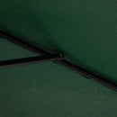 Outsunny 2.3m Garden Balcony Half Round Umbrella Metal Parasol Umbrella Green