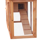 PawHut Wood Rabbit Hutch Pet House Water-Resistant w/Ramp Solid Outdoor Pet Cage