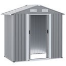 Outsunny 6ft x 4ft Metal Shed Garden Shed w/ Double Door & Air Vents, Grey
