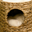 PawHut 47cm Cat Barrel Tree for Indoor Cats w/ Two Cat Houses, Cushion