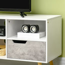 HOMCOM 50" TV Cabinet Stand Entertainment Center w/ Drawers Shelves, Light Grey