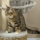 PawHut Multi Level Cat Tree w/ Scratching Post, Cat House and Bed - Light Grey