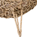 PawHut Wicker Cat House, Ball-Shaped Rattan Raised Cat Bed - Natural Wood Finish