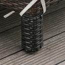Outsunny Set of 2 Garden Rattan Wicker Sun Lounger Adjustable Relaxer Brown