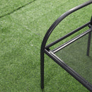 Outsunny 2 Seater Metal Garden Bench Outdoor Furniture for Porch Lawn Grey