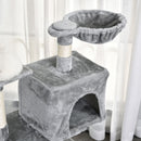PawHut 125cm Multi-Activity Cat Tree w/ House Baskets Ladder Scratch Post Grey
