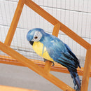PawHut Wooden Bird Cage Outdoor Aviary for Finches w/ Removable Tray - Orange