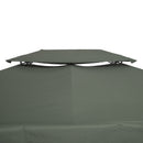 Outsunny 3x4m Gazebo Replacement Roof Canopy 2 Tier Top UV Cover Patio Deep Grey