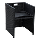 Outsunny 5 Pieces Rattan Garden Furniture Sofa Set w/ Table Chair Footrest Black