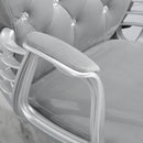Vinsetto Office Chair Velour Diamond Tufted Padded Ergonomic 360° Swivel Grey