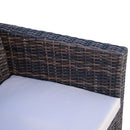 Outsunny 4pc Patio Garden Rattan Wicker Sofa 2-Seater Loveseat Chair Table Brown