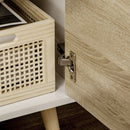 HOMCOM TV Cabinet Entertainment Centre w/ Storage Cabinet and Drawer, Natural