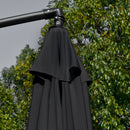 Outsunny 2.7m Garden Cantilever Banana Parasol Sun Shade w/ Crank, Black