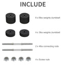 HOMCOM 30KG Adjustable Dumbbells Weight Set Hand Weight for Body Fitness