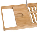 HOMCOM Extendable Bath Tub Bathroom Tray Bathtub Caddy Shelf Wine Holder Book