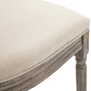 HOMCOM Set of 2 Elegant French-Style Dining Chairs w/ Wood Frame Foam Seat Ivory