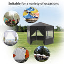 Outsunny 3.9m Outdoor Gazebo Canopy Party Tent with 6 Removable Side Walls