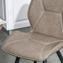 HOMCOM Set of 2 Contrast Stitched PU Leather Racing-Style Chairs Accent Brown