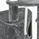 PawHut 5-Tier Grey Sisal Multi-Level Cat Tree Tower with Scratching Posts