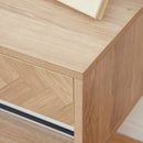 HOMCOM Floating Bedside Table Set of 2 Wall Mounted Nightstand W/ Drawer Natural