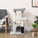 PawHut Cat Tree Climbing Activity Center w/ Scratching Massage Toy Hanging Ball