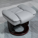 HOMCOM Swivel Manual Recliner and Footrest Set PU Leather Lounge Chair Grey