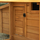 PawHut Wooden Chicken Coop Hen House w/ Removable Tray, Nesting Box, Run, Ramp