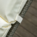 Outsunny Set of 2 Lounger Cushions Deep Seat Patio Cushions with Ties White