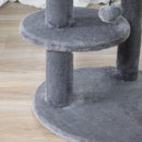 PawHut 4 Tiers 104cm Cat Tree w/ Scratching Posts Perches  Hanging Ball, Beige